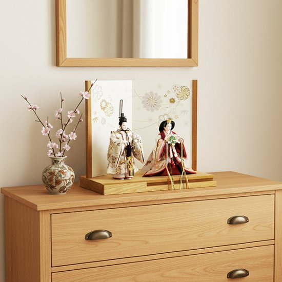 古都の雅を現代に伝える 京十一番 西陣織金襴着付け立雛飾り画像