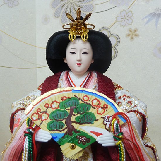 古都の雅を現代に伝える 京十一番 西陣織金襴着付け立雛飾り画像