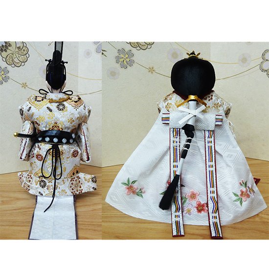 古都の雅を現代に伝える 京十一番 西陣織金襴着付け立雛飾り画像