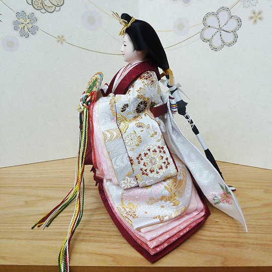 古都の雅を現代に伝える 京十一番 西陣織金襴着付け立雛飾り画像