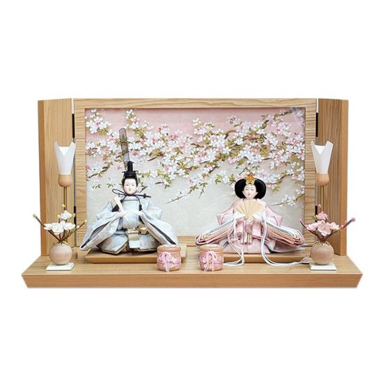 道翠工房  正絹衣裳着 白木造り親王飾り画像