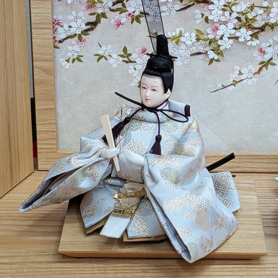 道翠工房  正絹衣裳着 白木造り親王飾り画像