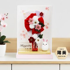 ちりめんカンザシ羽子板ケース飾りの画像