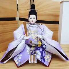 嘉祥作 小三五金彩衣裳着親王 白木造り平飾り 画像