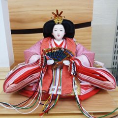 嘉祥作 小三五金彩衣裳着親王 白木造り平飾り 画像