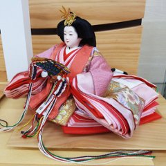 嘉祥作 小三五金彩衣裳着親王 白木造り平飾り 画像