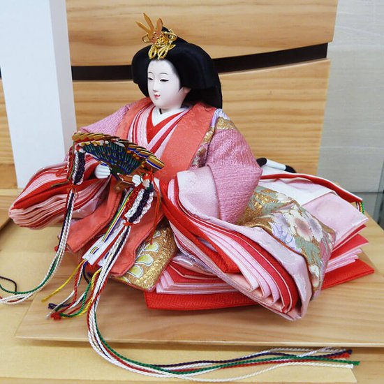 嘉祥作 小三五金彩衣裳着親王 白木造り平飾り 画像