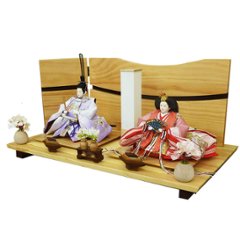 嘉祥作 小三五金彩衣裳着親王 白木造り平飾り 画像