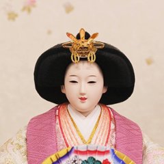 平安優香　京十番　花ころも立雛飾り　金彩蒔絵屏風画像