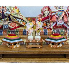 平安豊久作 小三五親王飾り 木目刺繍屏風 おしゃれ モダン画像