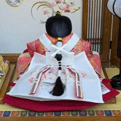 平安豊久作 小三五親王飾り 木目刺繍屏風 おしゃれ モダン画像