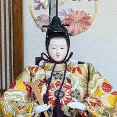 平安豊久作 小三五親王飾り 木目刺繍屏風 おしゃれ モダン画像