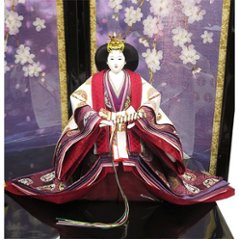 千匠作　京八番有職立雛　本押し花二曲飾り　画像