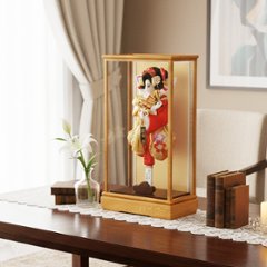 13号正絹刺繍振袖羽子板欅塗ケース飾画像