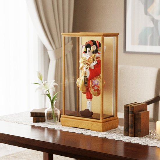 13号正絹刺繍振袖羽子板欅塗ケース飾画像