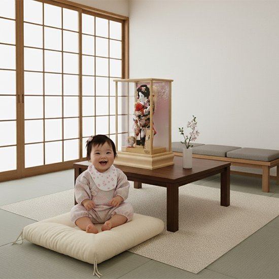 平安道翠監修 ８号 京 総檜造り 羽子板飾り画像