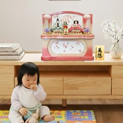 舞雛親王 白ピンクぼかし塗収納飾りの画像