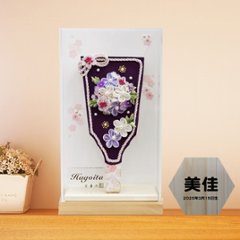 9号つまみ細工羽子板 舞桜 無垢アクリルケース飾りの画像