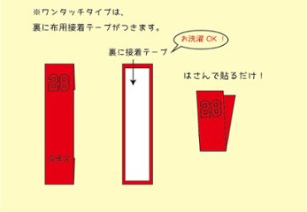 ナンバーくつ下用（縫い付け/ワンタッチ）15㎜巾　１ペア１足分画像