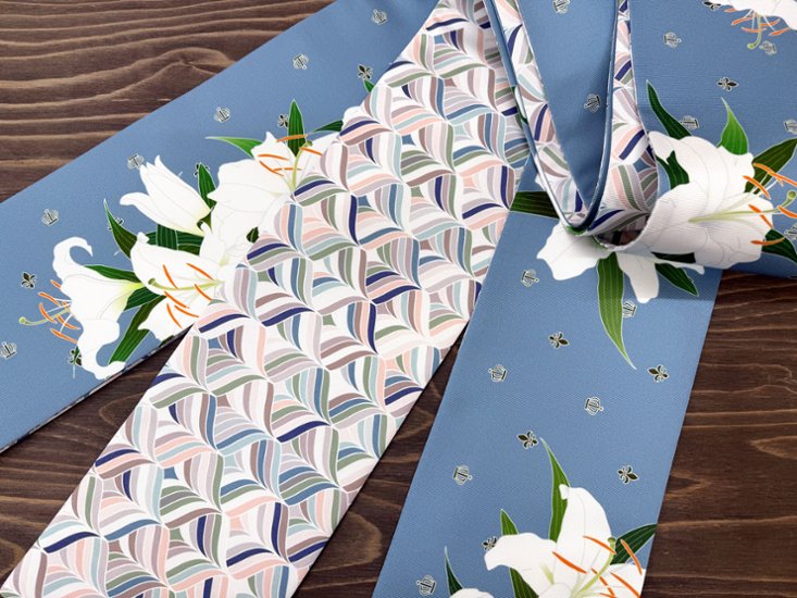 カサブランカ・スモーク３＜半幅帯＞　長尺約430cm画像