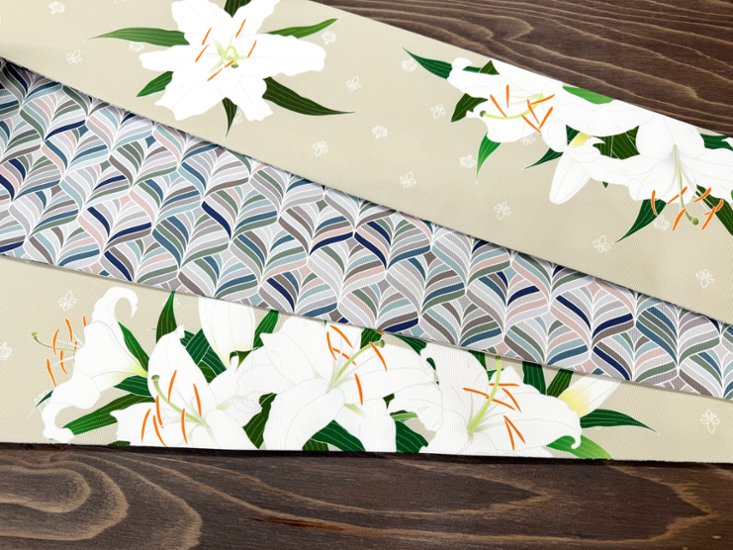 カサブランカ・スモーク２＜半幅帯＞　長尺約430cm画像