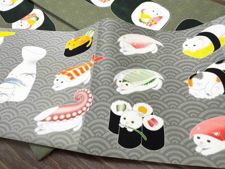 寿司ねこ２＜半幅帯＞　長尺約430cm画像