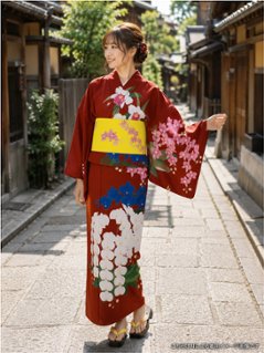 胡蝶蘭・臙脂＜夏のきもの・浴衣＞の画像