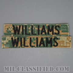 WILLIAMS [MARPAT/ウッドランド/海兵隊ネームテープ/生地テープパッチ/中古1点物（2枚セット）]の画像