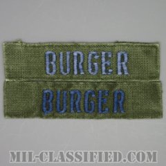 BURGER [サブデュード/ブルー刺繍/空軍ネームテープ/パッチ/中古1点物（2枚セット）]の画像