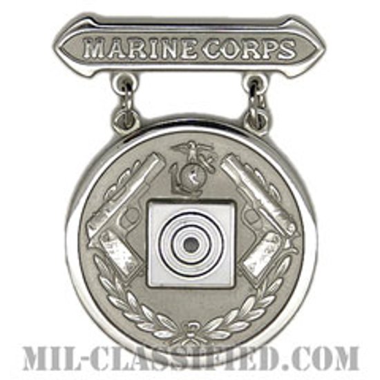 射撃技術競技章 (海兵隊ピストル競点射撃優秀記章シルバー)（Marine Corps Pistol Competition Badge (Silver)）[バッジ]画像