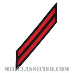年功章 2連(勤続8年)（Service Stripe, Hash Mark）[ネイビーブルー（レッド）/海軍サービスストライプ（ハッシュマーク）/男性用（E7-E9 CPO）/パッチ]の画像