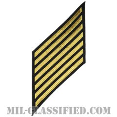 年功章 7連(勤続28年)（Service Stripe, Hash Mark）[ネイビーブルー（ゴールド）/海軍サービスストライプ（ハッシュマーク）/男性用（E7-E9 CPO）/パッチ]の画像
