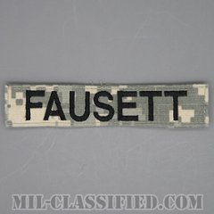 FAUSETT [UCP（ACU）/ブラック刺繍/ネームテープ/ベルクロ付パッチ/中古1点物]の画像