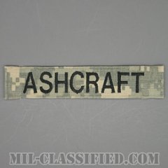 ASHCRAFT [UCP（ACU）/ブラック刺繍/ネームテープ/縫い付け用パッチ/中古1点物]の画像