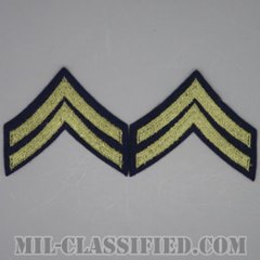 伍長（Corporal (CPL)）[ウール・フェルト生地刺繍タイプ/階級章（1942-1948）/パッチ/ペア（2枚1組）]の画像