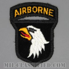 第101空挺師団（101st Airborne Division）[カラー/カットエッジ/パッチ/ベルベット生地/エアボーンタブ付ワンピースタイプ/中古1点物]の画像