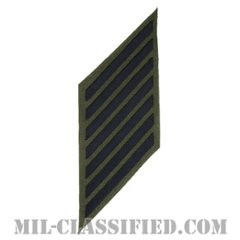 年功章 7連(勤続28年)（Service Stripe, Hash Mark）[グリーン/海軍サービスストライプ（ハッシュマーク）/男性用（E1-E6）/パッチ]の画像