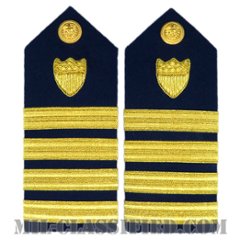 大佐（USCG Captain (CAPT)）[沿岸警備隊用ショルダーボード階級章（男性用）/ペア（2枚1組）]の画像