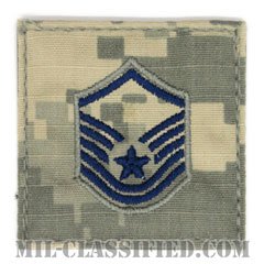 曹長（Master Sergeant）[UCP（ACU）/空軍階級章/ブルー刺繍/ベルクロ付パッチ]の画像