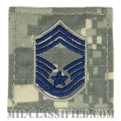 最上級曹長（Chief Master Sergeant）[UCP（ACU）/空軍階級章/ブルー刺繍/ベルクロ付パッチ]の画像