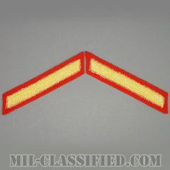 年功章 1連(勤続4年)（Service Stripe, Hash Mark）[ゴールド・レッド/海兵隊サービスストライプ（ハッシュマーク）/Large（男性用）/パッチ/ペア（2枚1組）中古1点物]画像