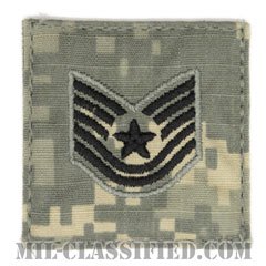 技能軍曹（Technical Sergeant）[UCP（ACU）/空軍階級章/ブラック刺繍/ベルクロ付パッチ]の画像