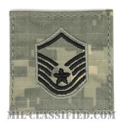 曹長（Master Sergeant）[UCP（ACU）/空軍階級章/ブラック刺繍/ベルクロ付パッチ]の画像