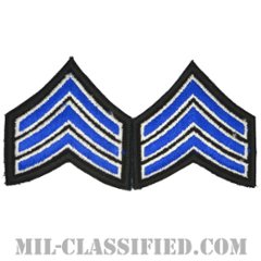 軍曹/巡査部長（Sergeant, Police Sergeant）[カラー（ブルー）/スモールサイズ/カットエッジ/パッチ/ペア（2枚1組）]の画像