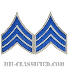 軍曹/巡査部長（Sergeant, Police Sergeant）[カラー（グレーバック・ブルー）/カットエッジ/パッチ/ペア（2枚1組）]の画像