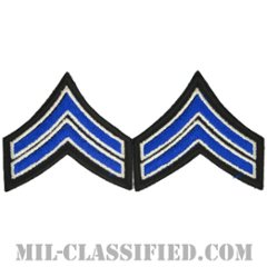 伍長/巡査（Corporal, Police Officer）[カラー（ブルー）/カットエッジ/パッチ/ペア（2枚1組）]の画像