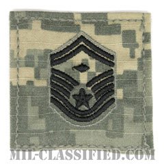 先任上級曹長（First Sergeant (E-8)）[UCP（ACU）/空軍階級章/ブラック刺繍/ベルクロ付パッチ]の画像