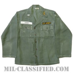 米軍 OG-107 コットン ユーティリティシャツ 1stタイプ フルパッチ（第4歩兵師団/レンジャータブ） [中古1点物]の画像