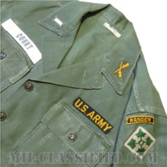 米軍 OG-107 コットン ユーティリティシャツ 1stタイプ フルパッチ（第4歩兵師団/レンジャータブ） [中古1点物]画像