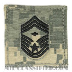 先任最上級曹長（First Sergeant (E-9)）[UCP（ACU）/空軍階級章/ブラック刺繍/ベルクロ付パッチ]の画像